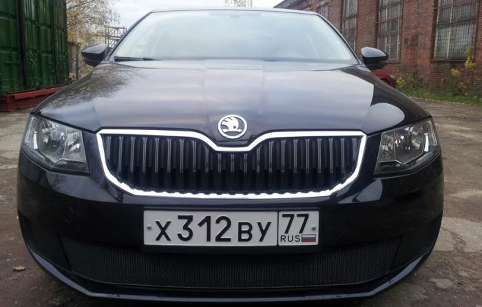 Защитная сетка радиатора на Skoda Octavia А7 2013-2017 г.в.